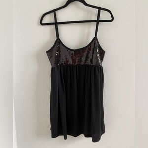Love Rocks Black Sequin Tank Top Size Large New Without Tag Y2K Party Concert